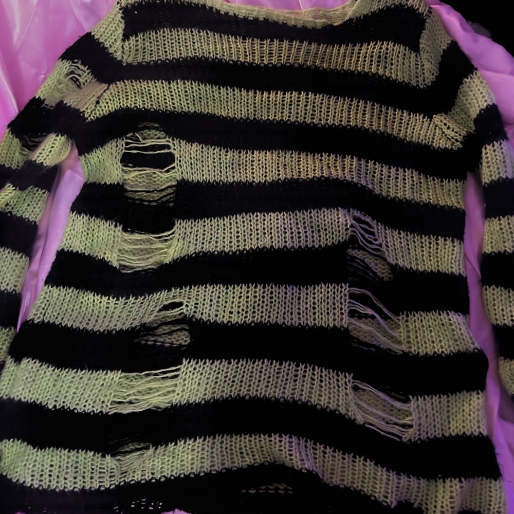 Striped Sweater distressed